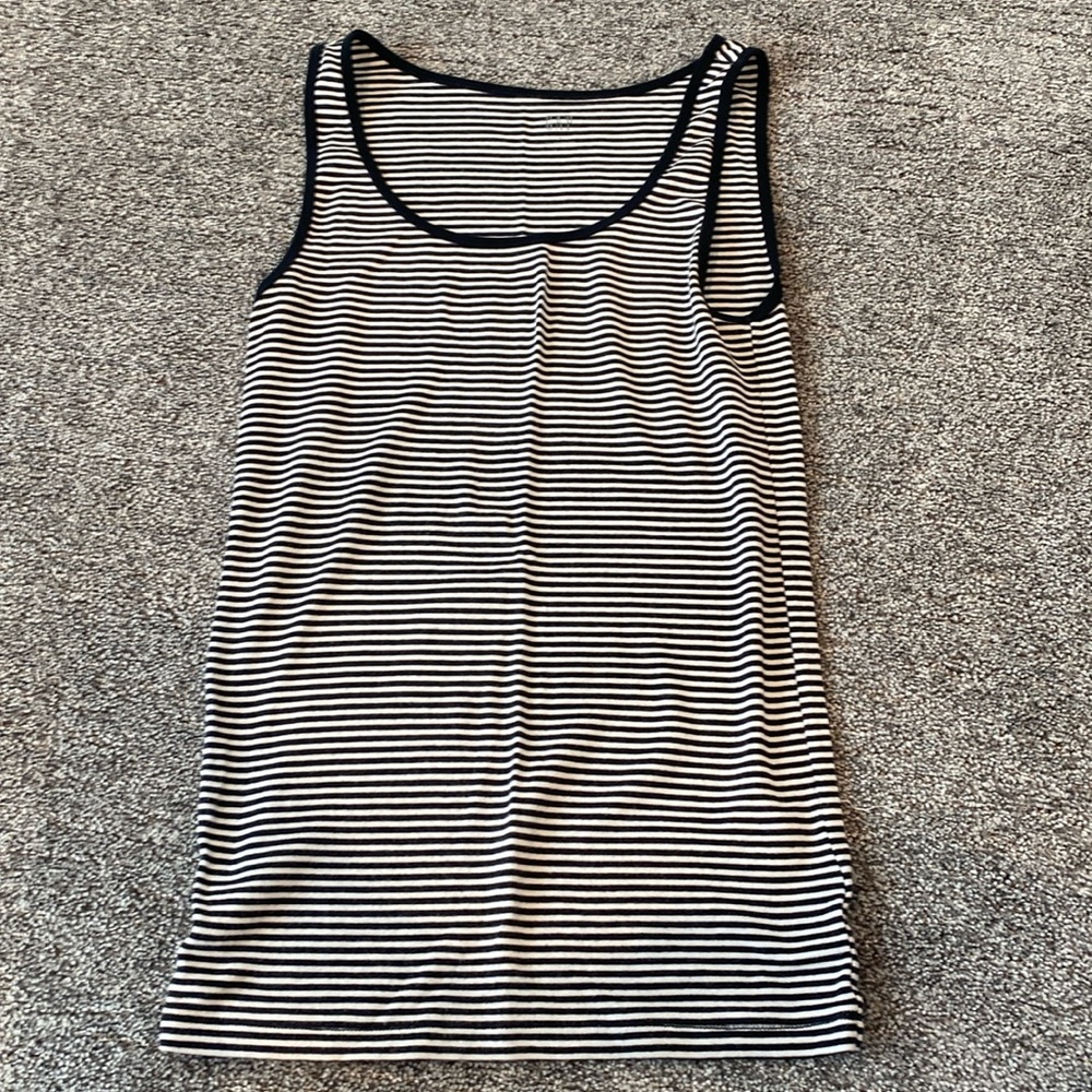 Black and white striped tank top